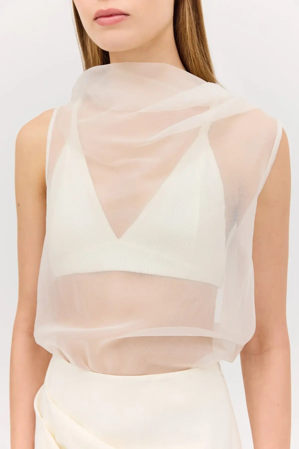 Bianca Spender Cream Organza Cezanne Top Size 10/M photo 2