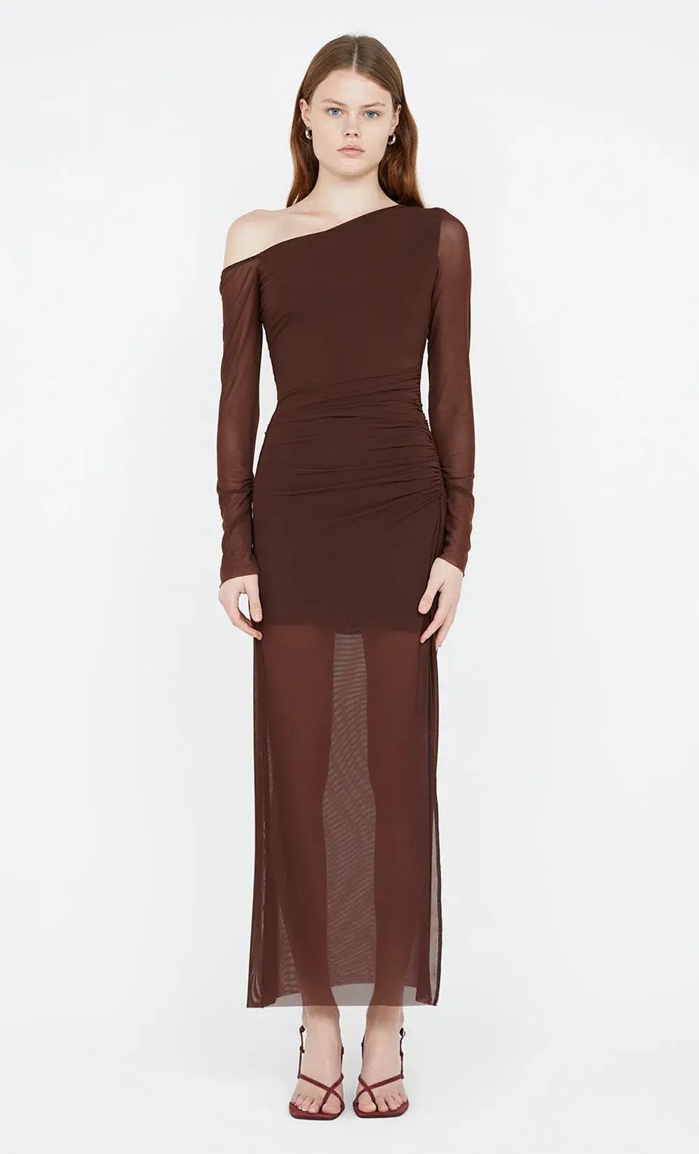 Bec & Bridge Fae Asym Long Sleeve Dress Cocoa Brown Size 10 photo 2