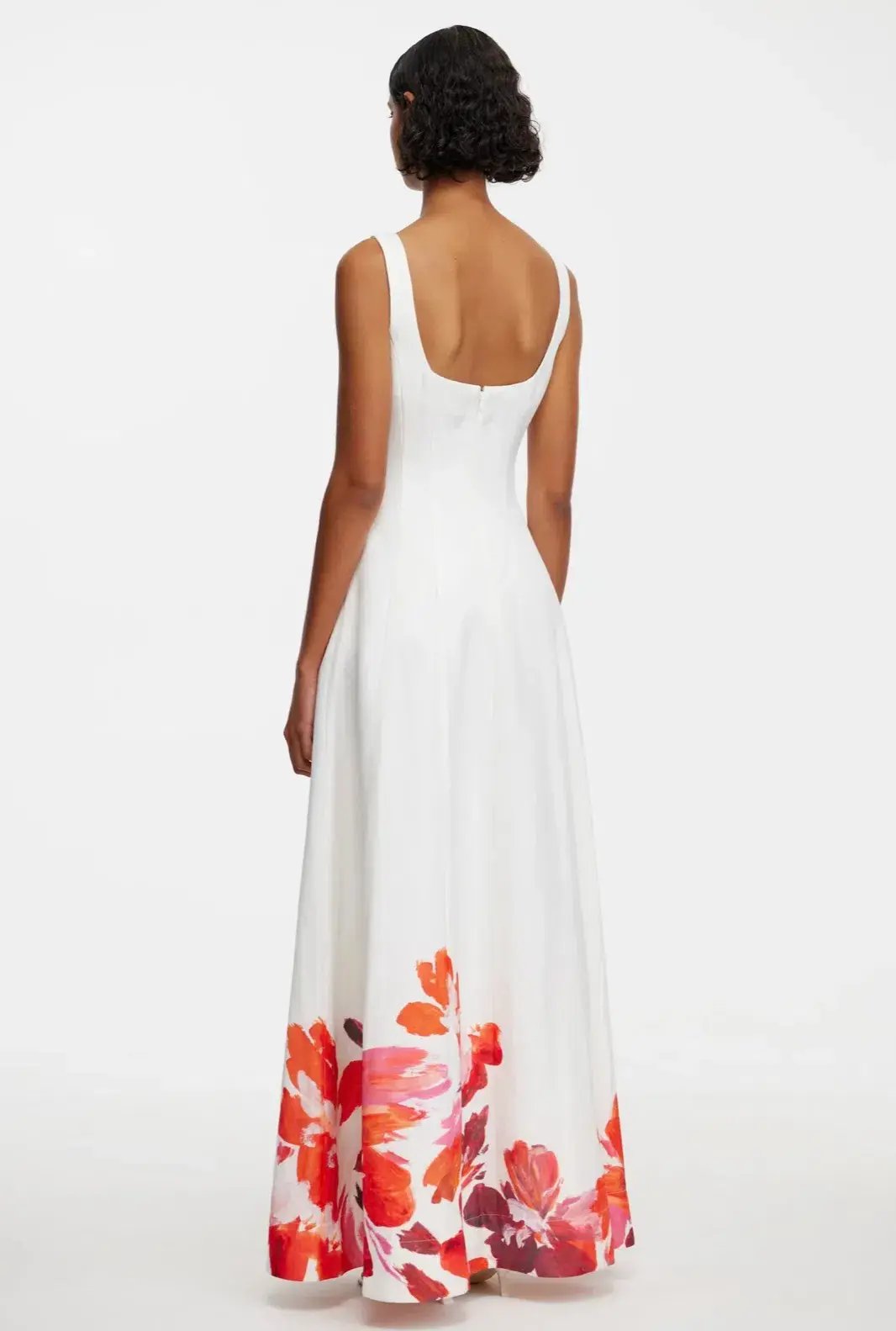 Acler chapelhill floral maxi ivory white dress size 14 pockets a-line photo 3