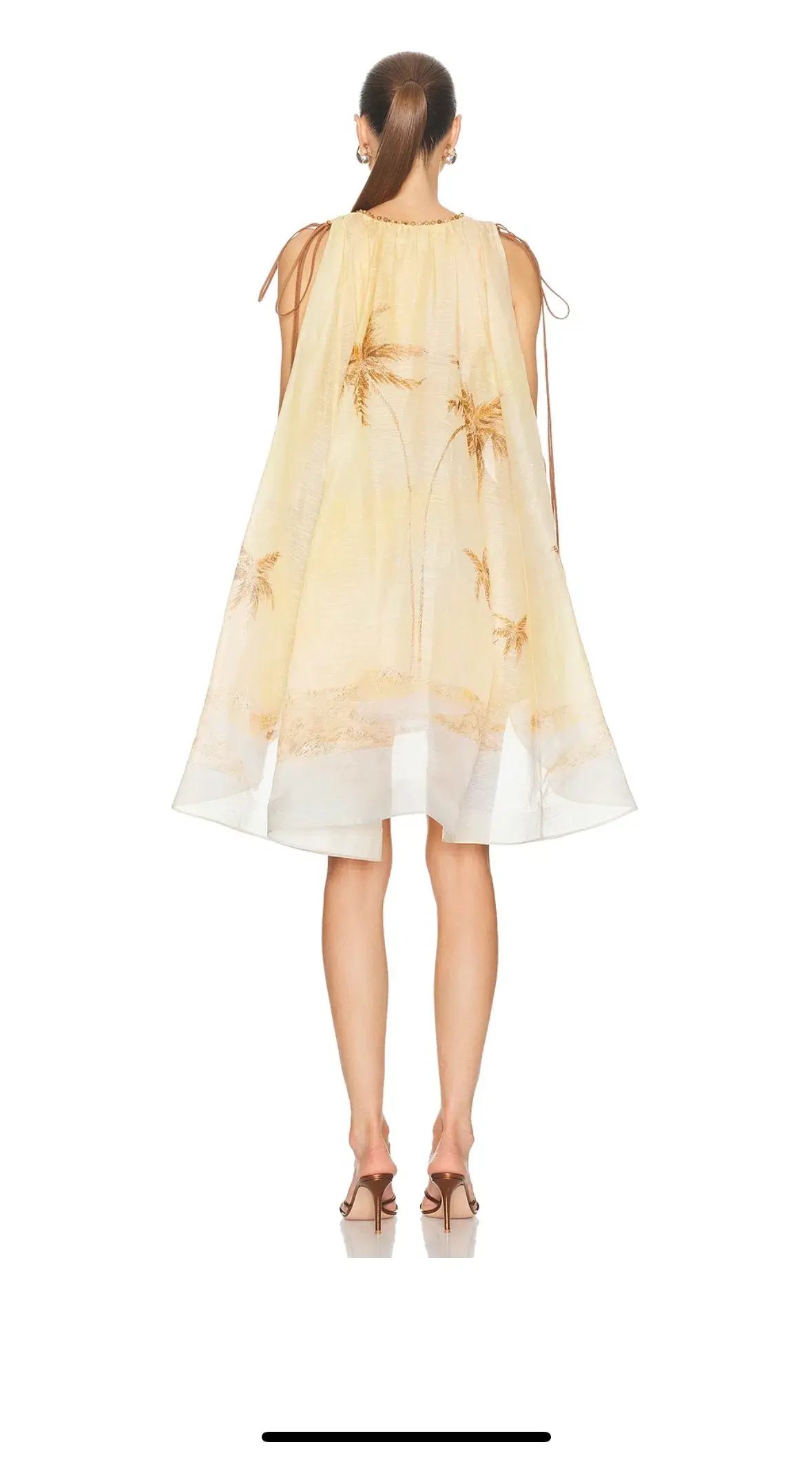Zimmermann Balance Plunge Mini Dress Yellow Seascape Size 0p/AU 6 photo 5