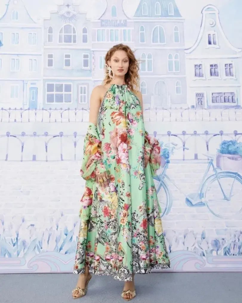 Camilla Trapeze Maxi Dress Porcelain Dream Size M/ AU 12 photo 2