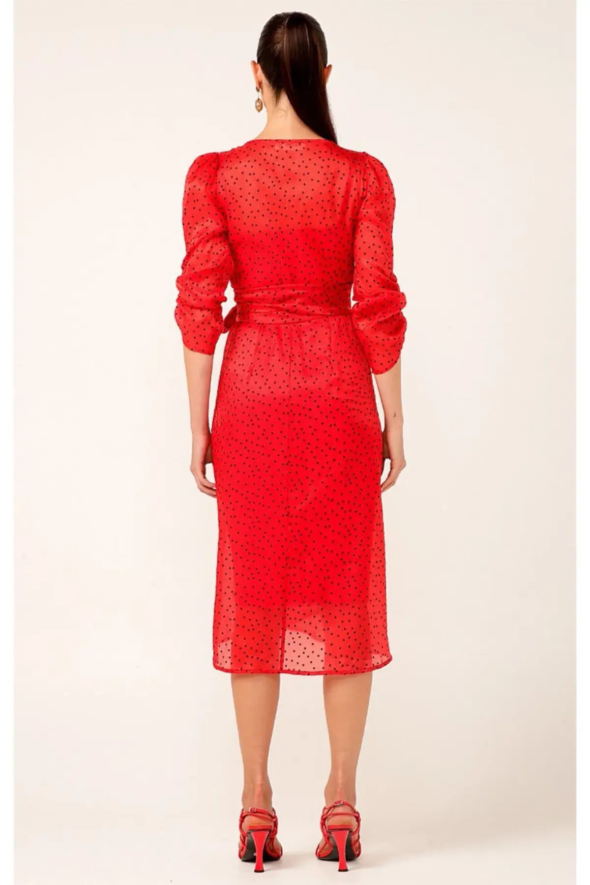 Sacha Drake Luna Lu Midi Dress Red Size 14 photo 3