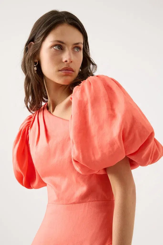 Aje Maia Off Shoulder Midi Dress Coral Size 8 photo 3