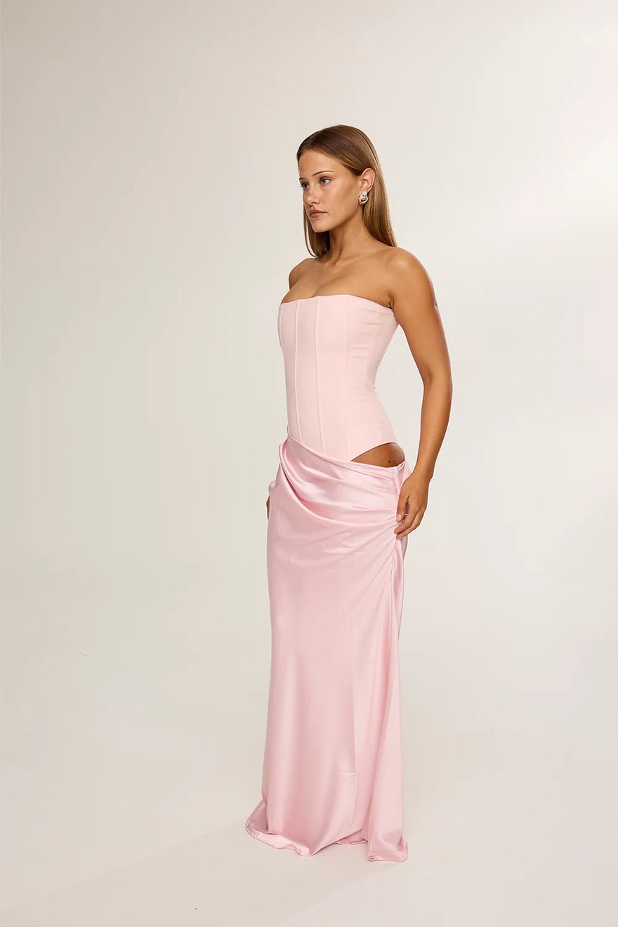 HNTR The Label Huxley Gown In Baby Pink photo 2