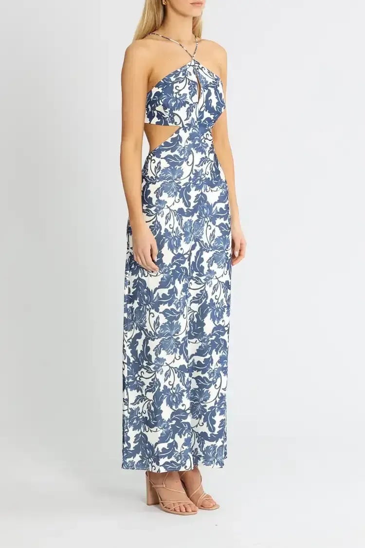 Significant Other Holly Maxi Dress in Blue Print Size 10 photo 2