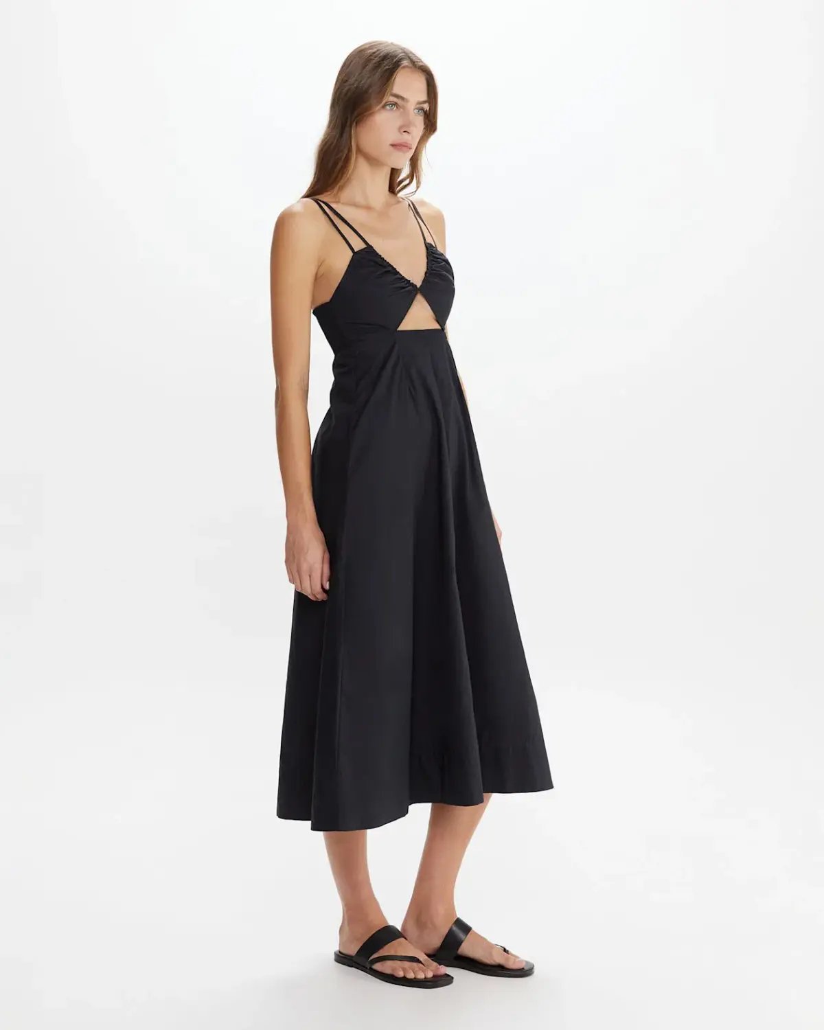 Jag Organic Cotton V Strappy Dress Black Size XL / AU 14 photo 2
