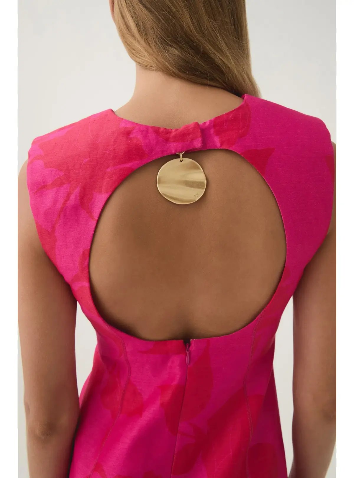 Aje Cove Pendant Mini Dress Florescent Rose Size AU 10 photo 3