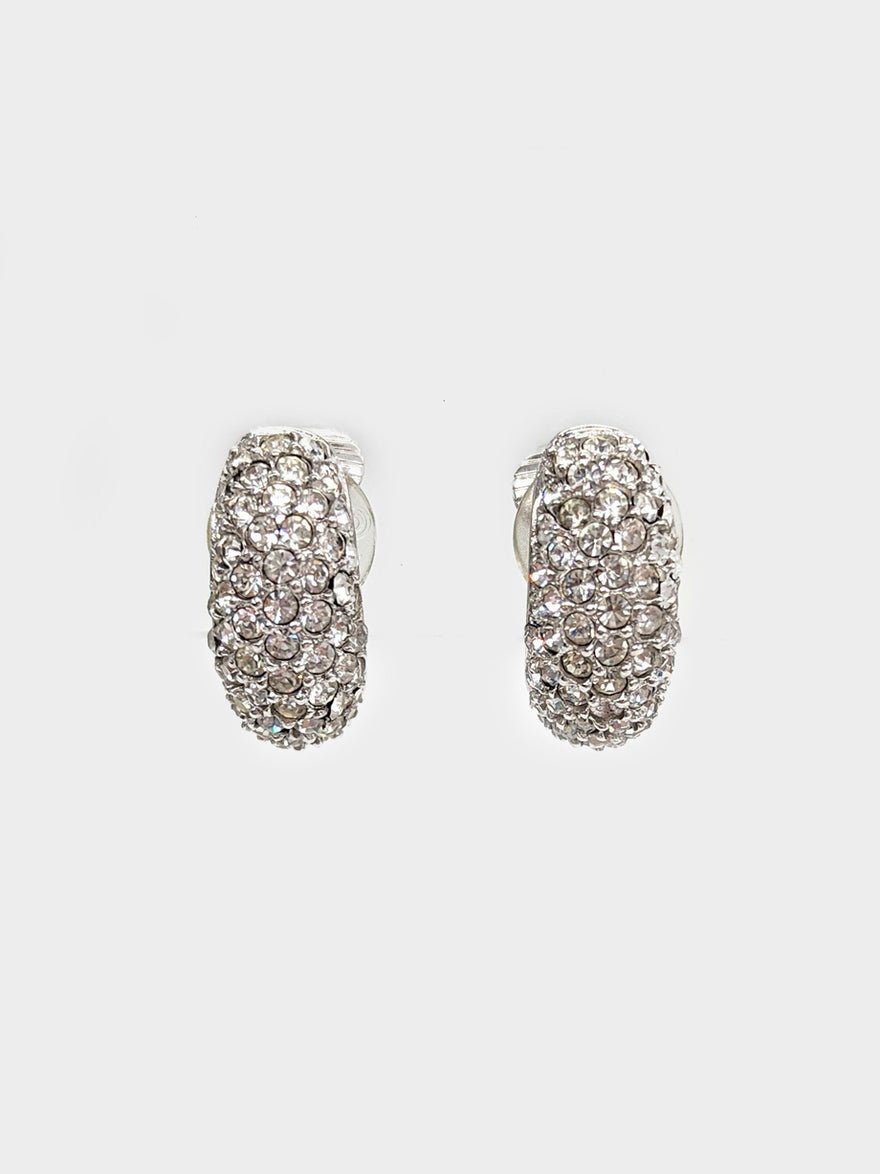 Dior Vintage Swarovski Silver Crystal Earrings photo 2
