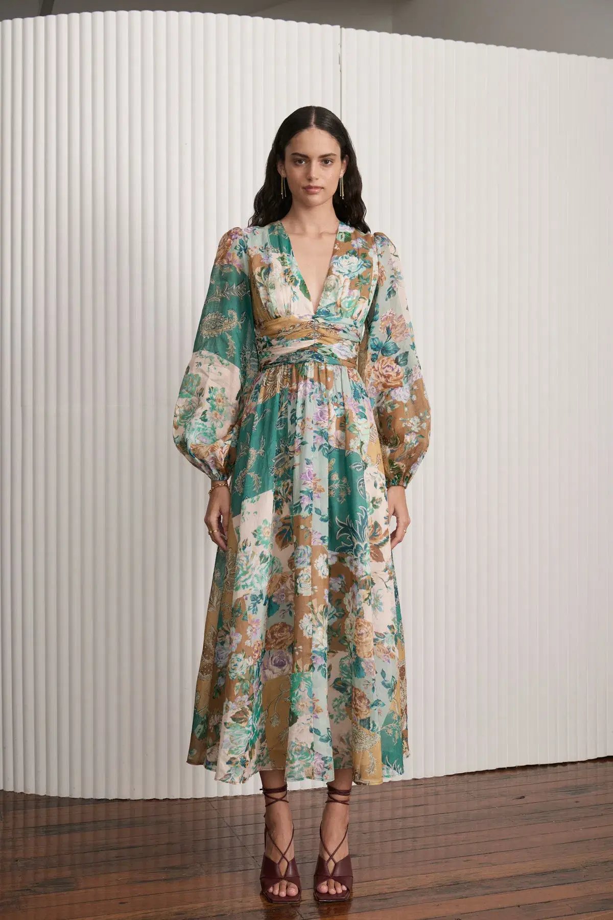 Kate Ford Adana Ruched Gown Floral Size 10 photo 2