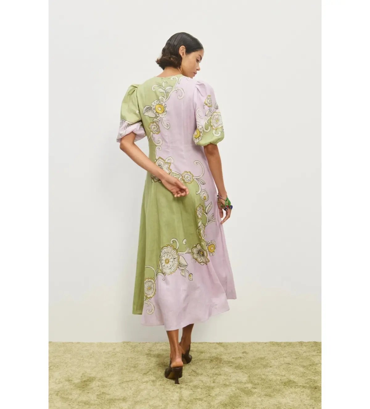 Alemais Sora Midi Dress Multi Floral Size AU 10 photo 3