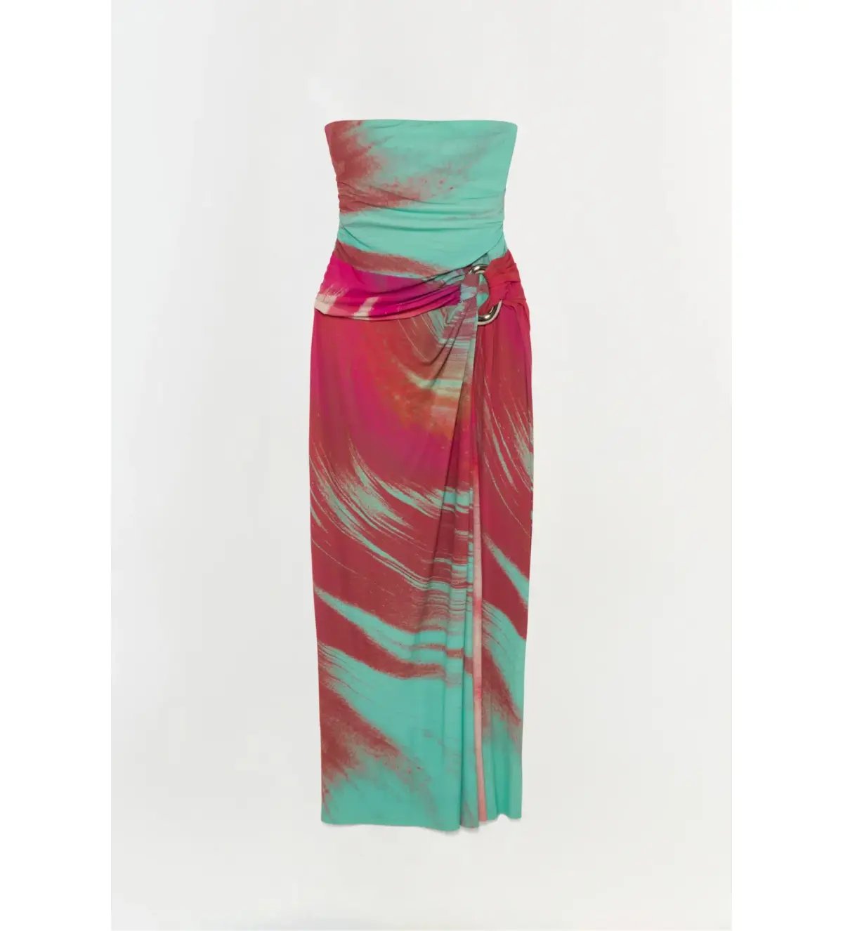 Simkhai Emma Printed Jersey Maxi Dress in Mint Marble Print Size US10/AU14 photo 4