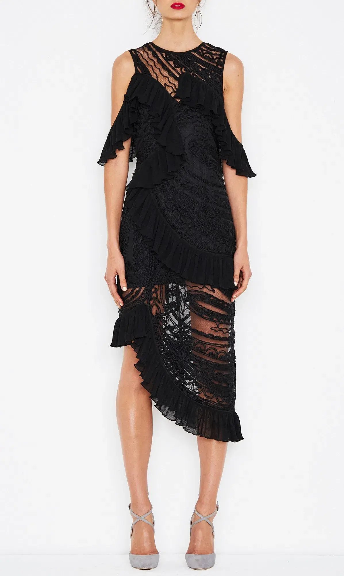Alice McCall Love Me Like You Do Midi Dress Black Size 4 photo 3