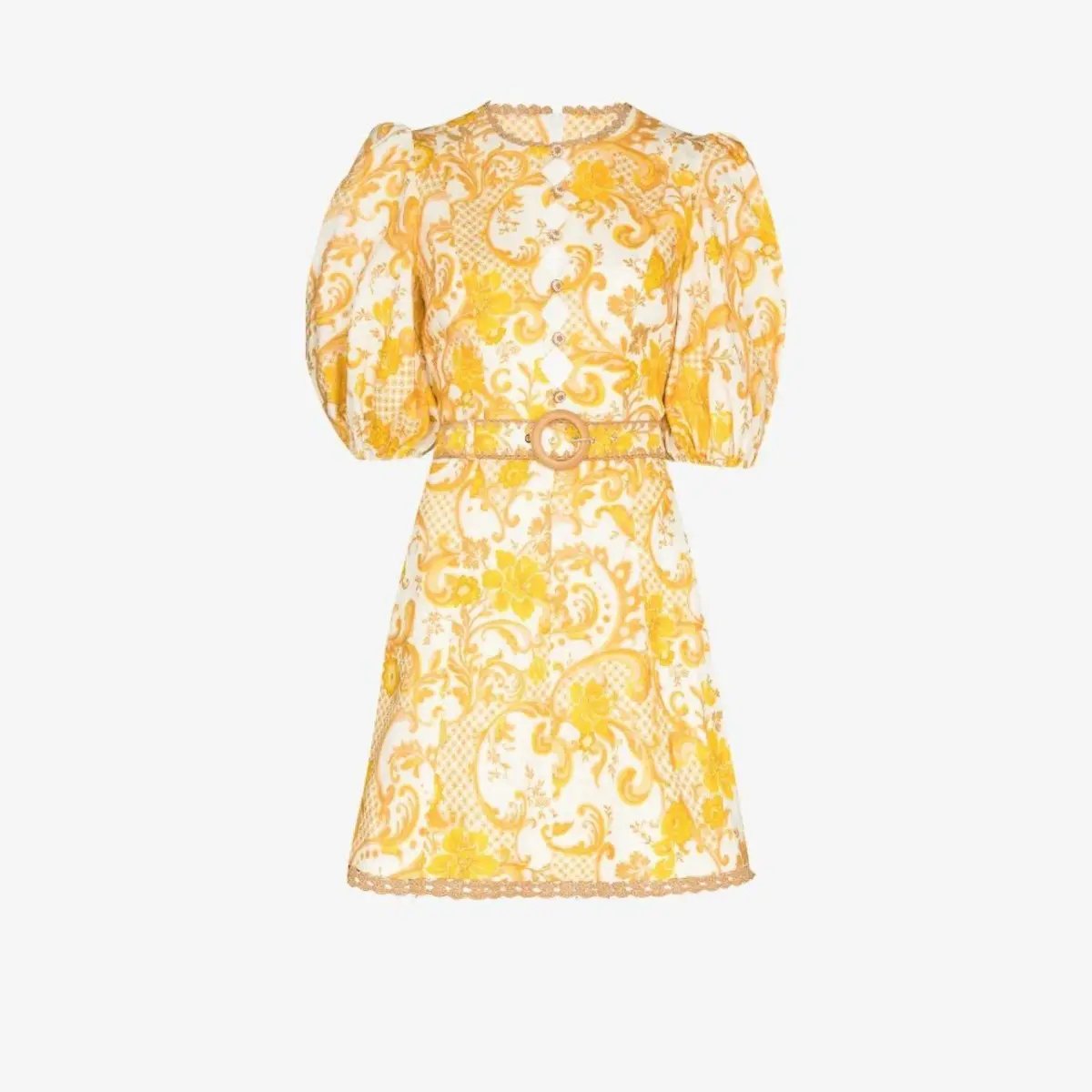 Zimmermann The Postcard Mini Dress in Swirl Floral Yellow  Size 0P/Au 6 photo 2