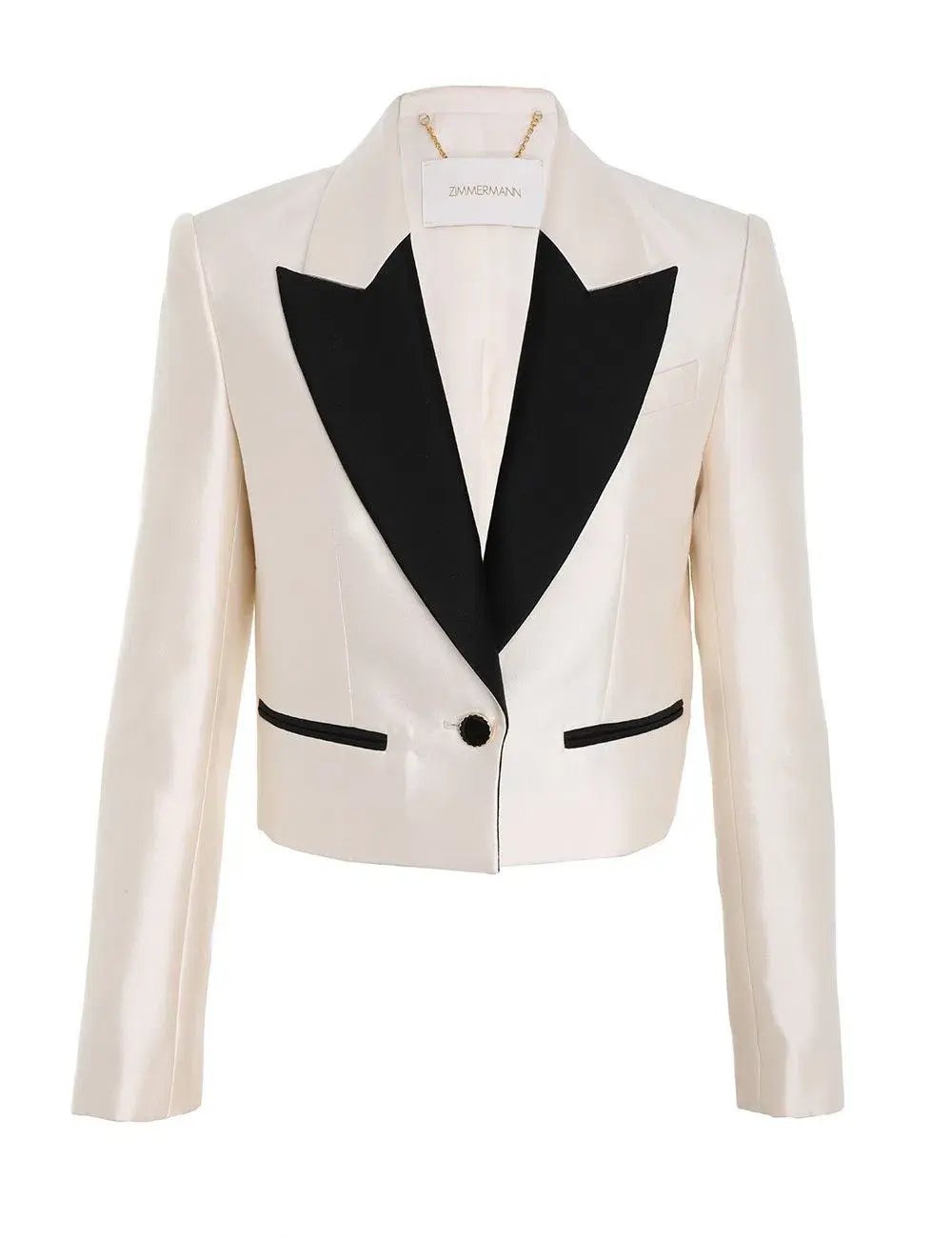 Zimmermann Cropped Tuxedo Jacket Milk Size 1 / Au 10 photo 5
