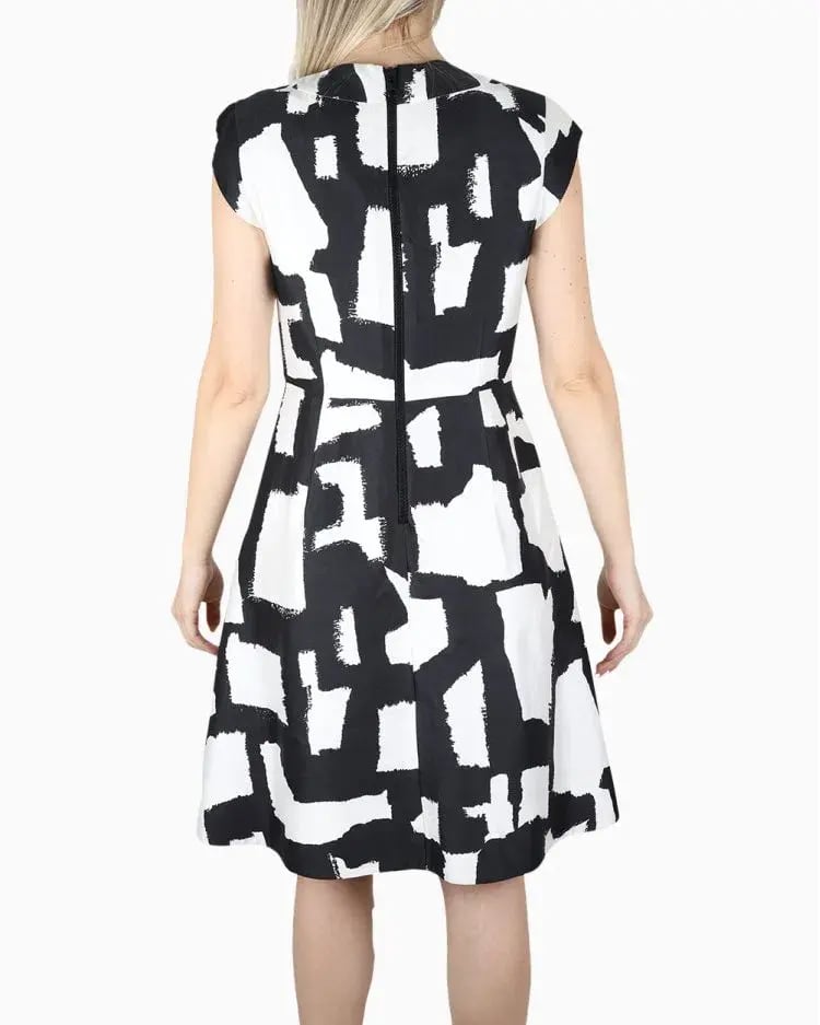 Kate Spade Mariella Dress Black and White Print Size 16 photo 4
