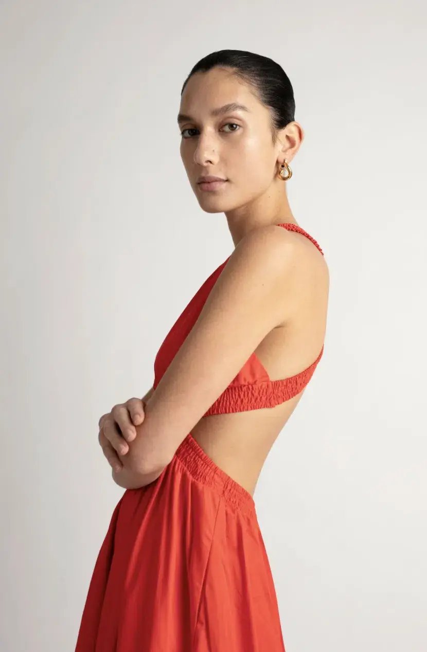 Camilla and Marc Pollina Midi Dress Red Size 10 photo 2