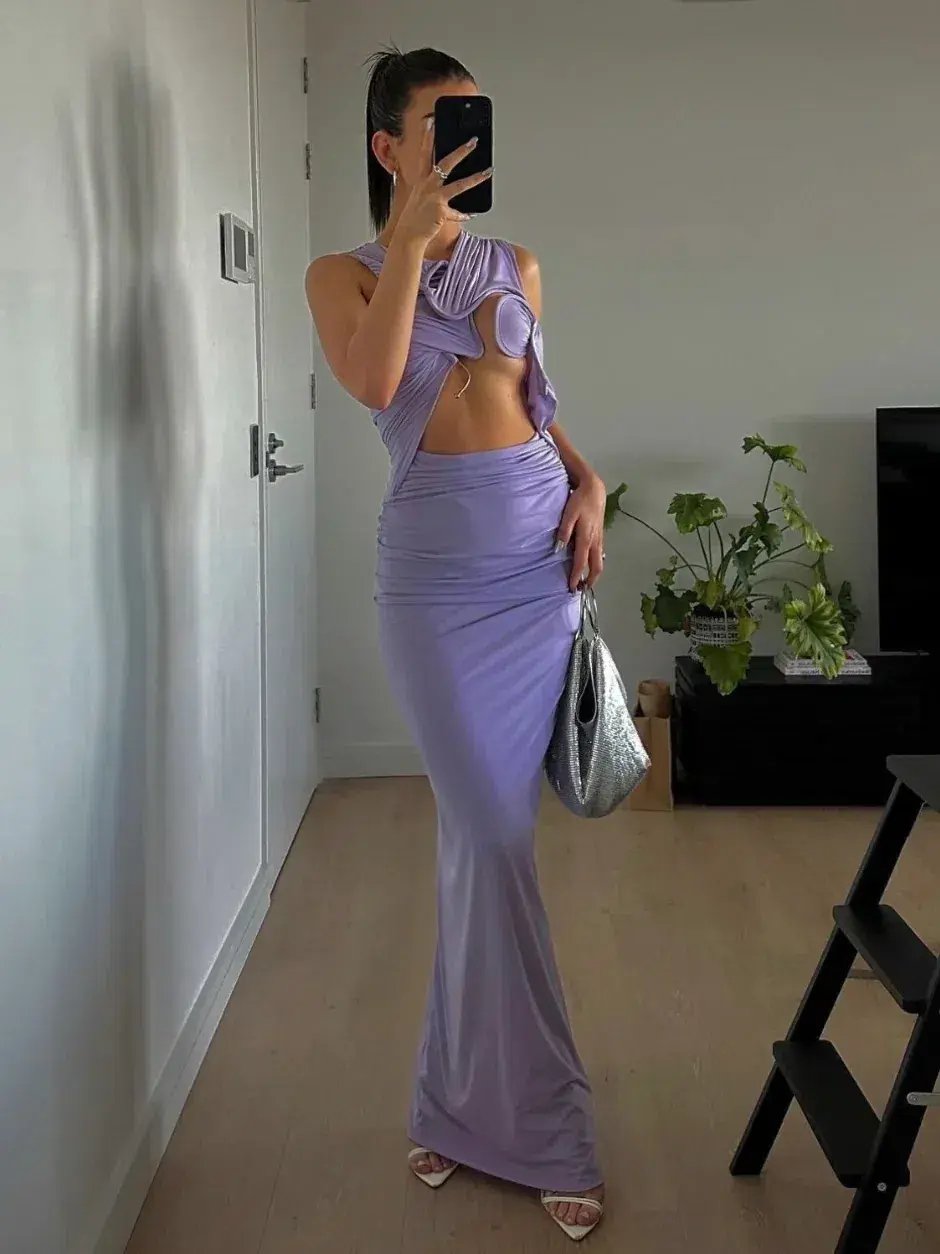 Christopher Esber Venus Tank Maxi Dress Lilac Size 6 photo 7