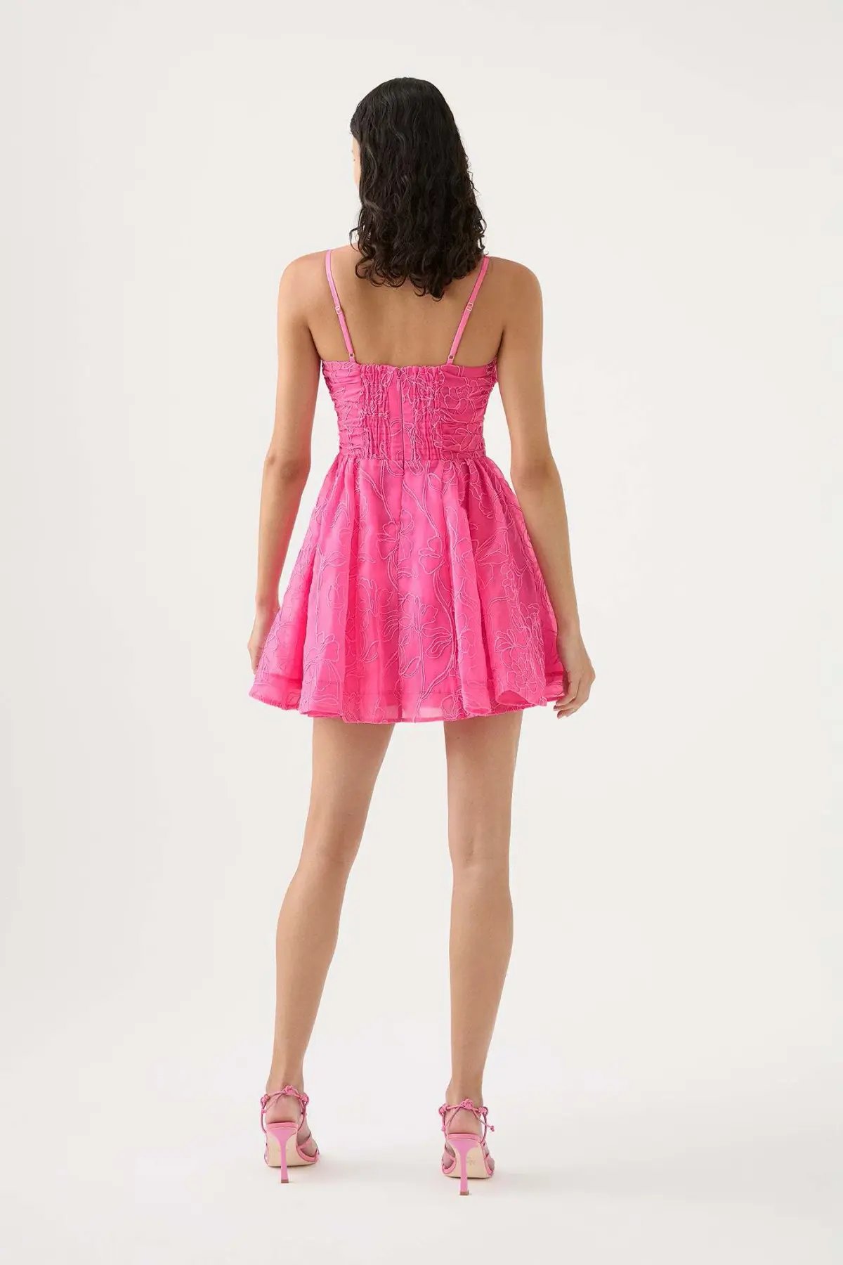 Aje Evangeline Cornelli Mini Dress Pink Size 8 photo 3