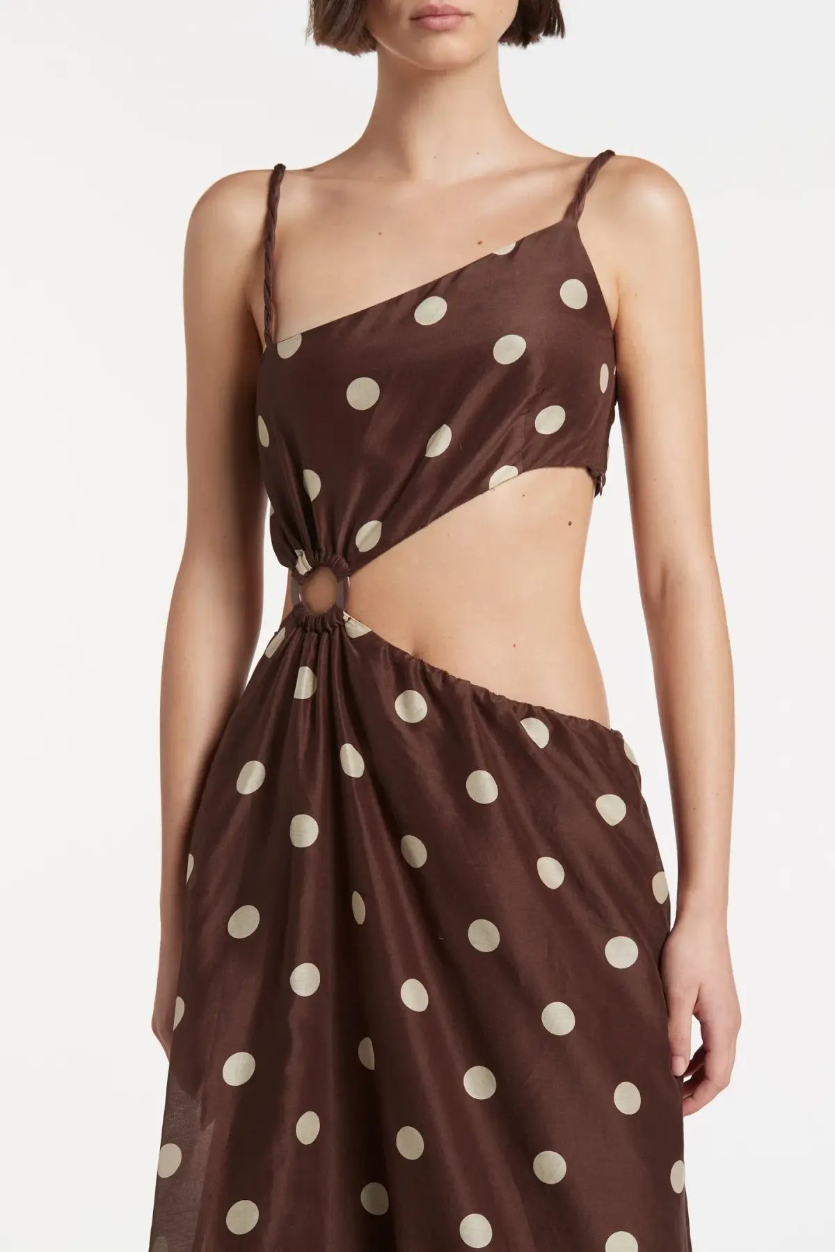 Sir the Label Vivi Asymmetric Cut Out Dress in Marlon Polka Dot Size 3 / AU 12 photo 3