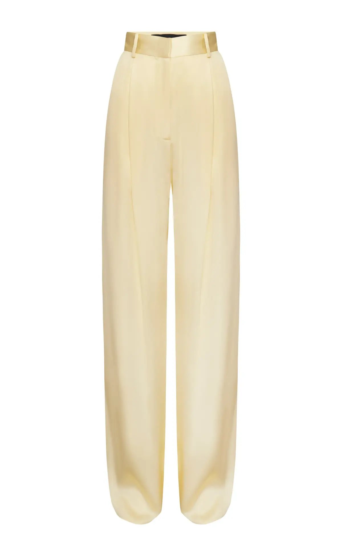 Michael Lo Sordo Relaxed Silk Boy Pants Pale Yellow Size AU 4 photo 4