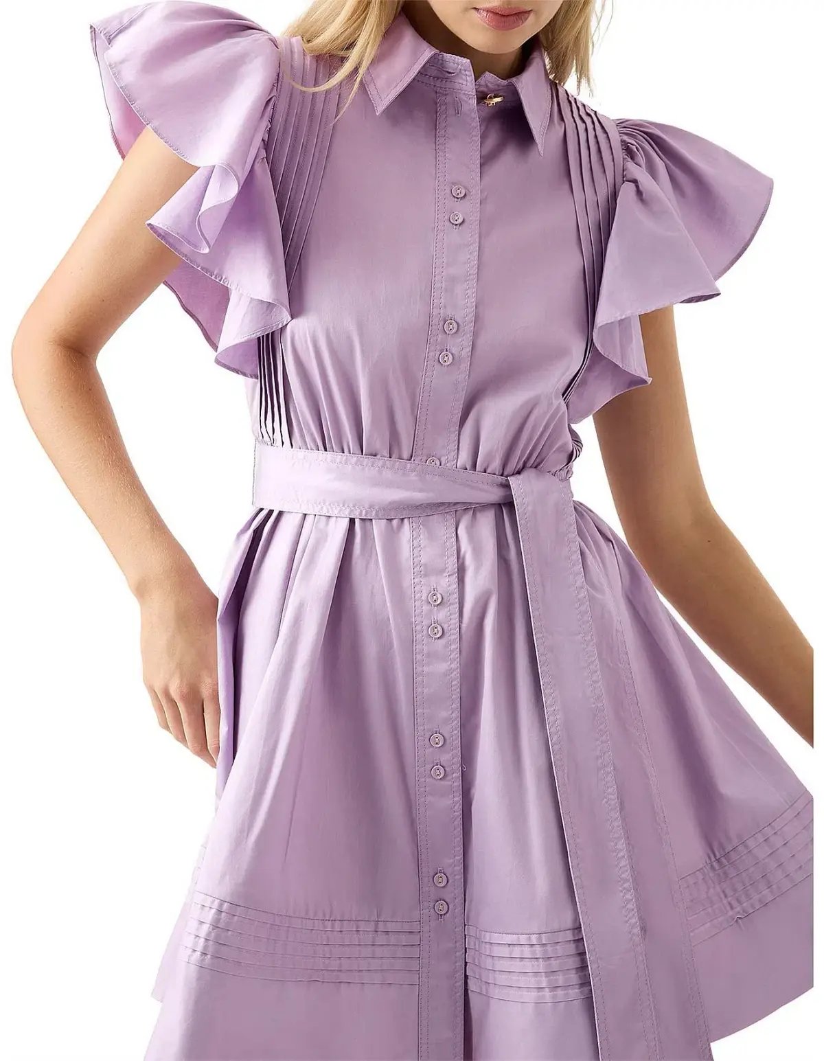 Aje Kindred Frill Mini Dress Lilac Size 12 photo 4