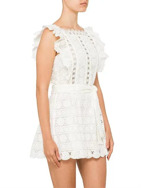 Zimmermann Kali Daisy Playsuit Ivory Size 0 / AU 8 photo 4