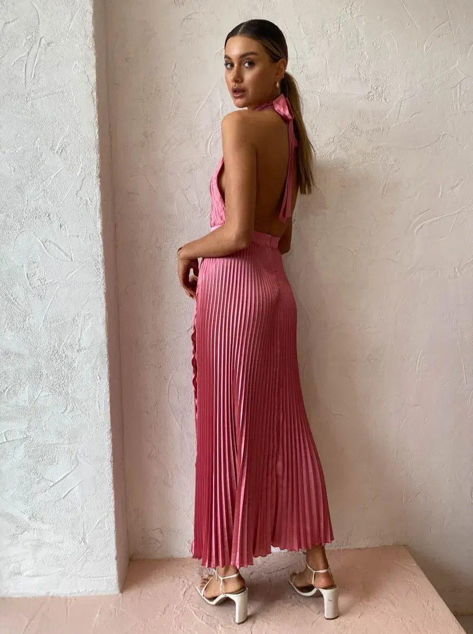 L'Idee Renaissance Split Gown in Dusty Rose Size 8 photo 3