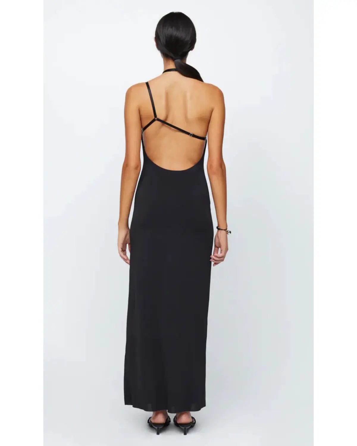 Bec & Bridge Zadie Asymmetric High Neck Maxi Dress In Black Size AU 8 photo 2