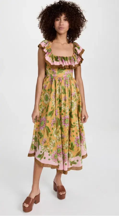 Alemais Winnie Ruffle Midi Dress Floral Size 10 photo 2