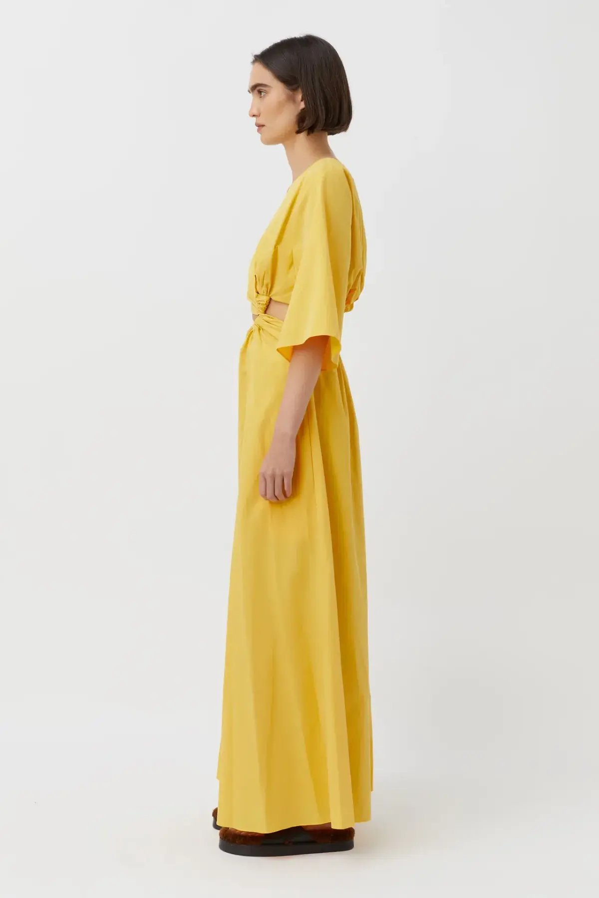 Camilla & Marc Wally One Shoulder Cut Out Maxi Dress in Honey Yellow Size 10 photo 5
