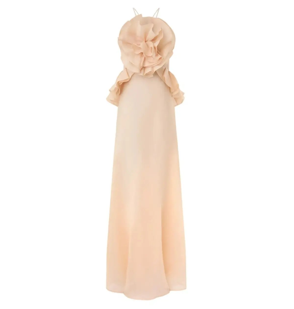Zimmermann Crush Ruffle Halter Maxi Dress in Peach 0P / AU 6 photo 2