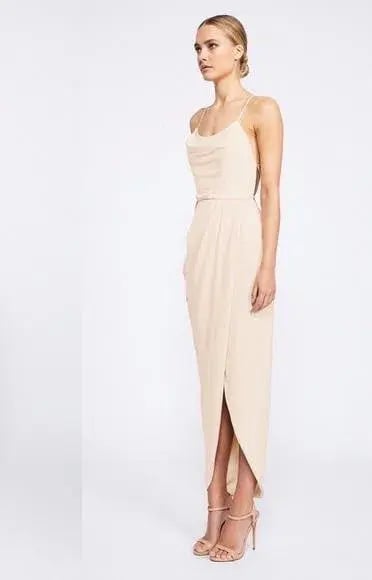 Shona Joy Core Lace up Maxi Dress Cream Size 8 photo 4