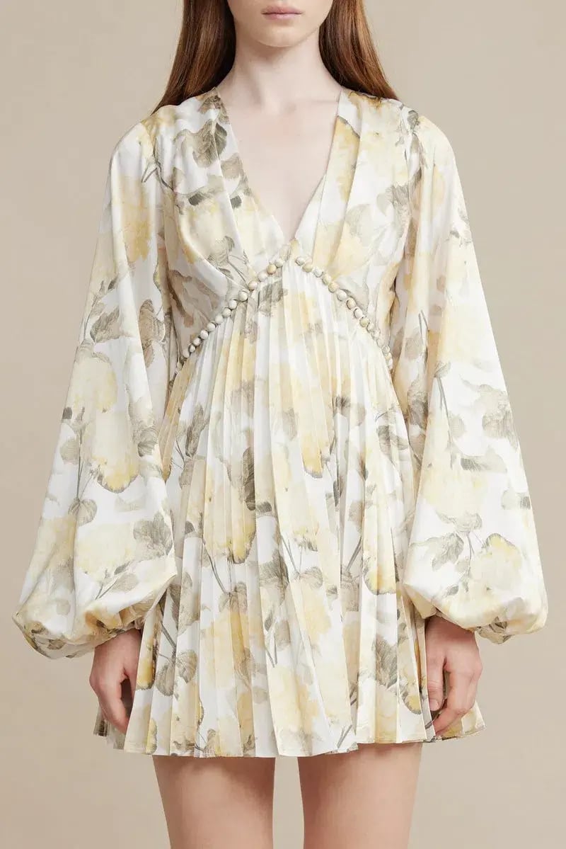 Acler Faris Dress Yellow Print Size 14 photo 2