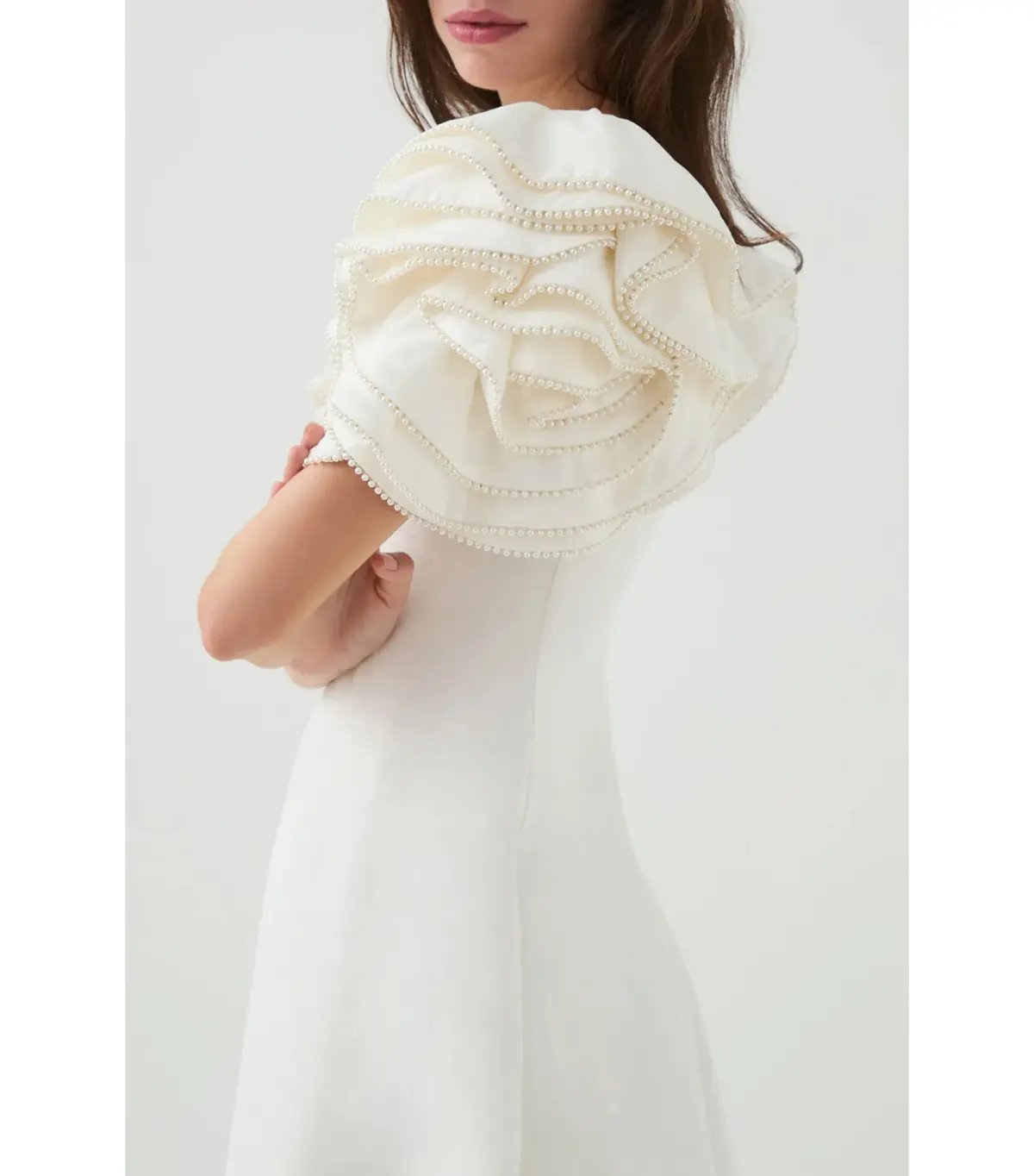 Aje Twyla Midi Dress Ivory Size AU 8 photo 4