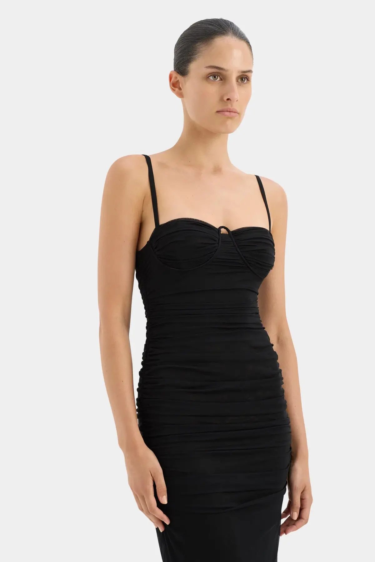 Sir the Label Jacques Gathered Midi Dress Black  Size 1/Au 8 photo 2