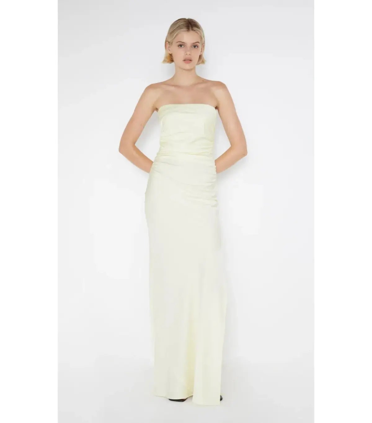 Bec & Bridge Eternity Strapless Maxi Dress Ice Yellow Size AU 10 photo 2