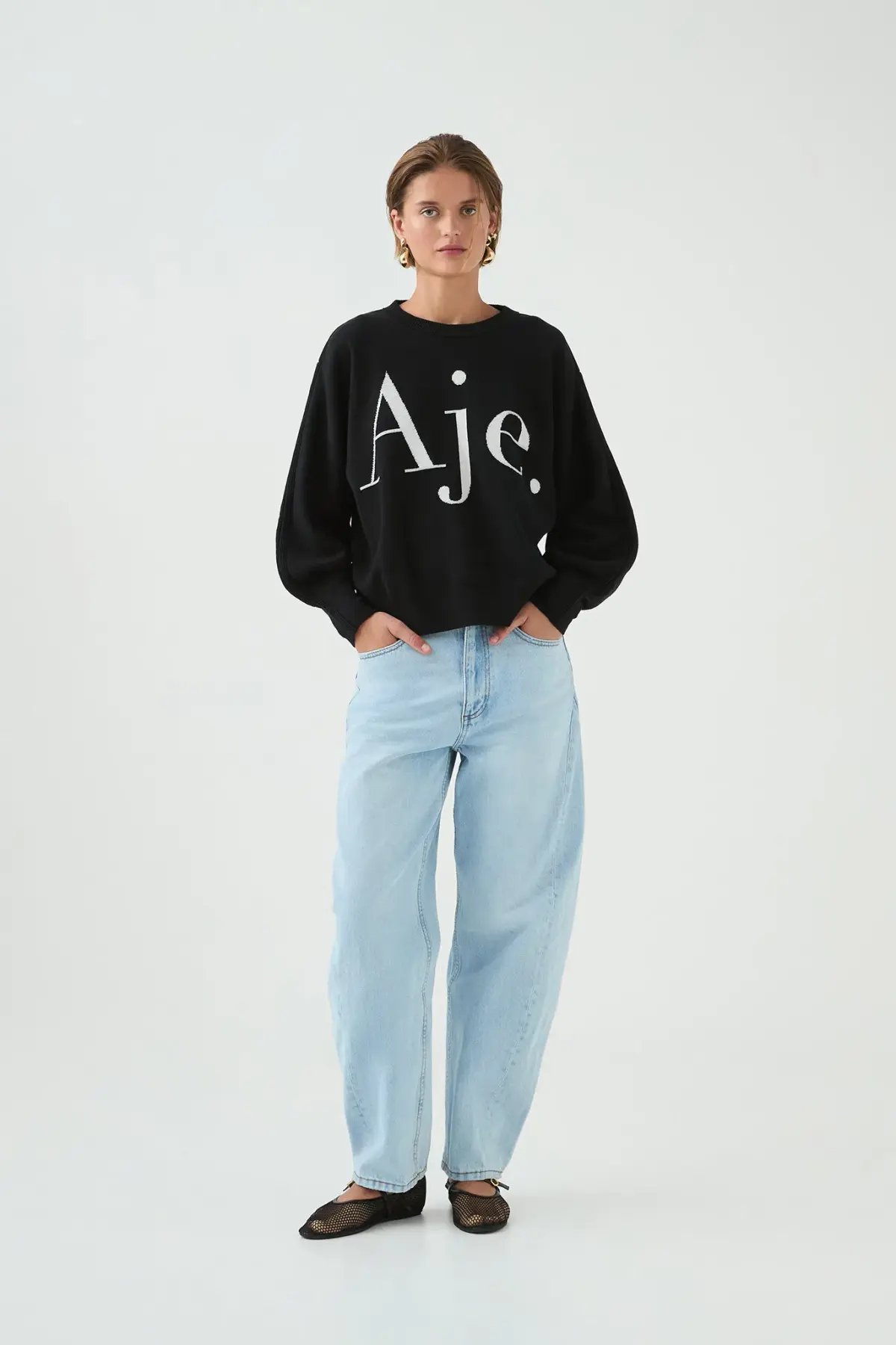 Arden Logo Knit Black Ivory Size AU photo 3