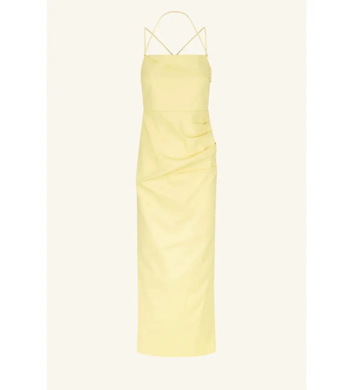 Shona Joy Lani Draped Cross Back Midi Dress Lemon Size AU 8 photo 6