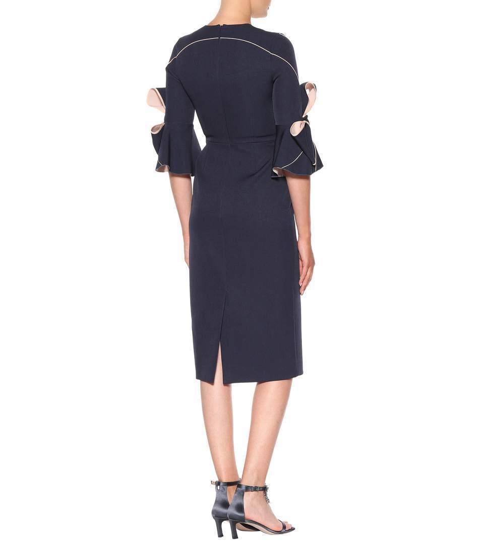 Roksanda Lavete Crepe Bow Midi Dress Navy Size 6 photo 2