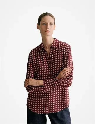 Trenery Mini Twill Painted Gingham Shirt Size 10 photo 3