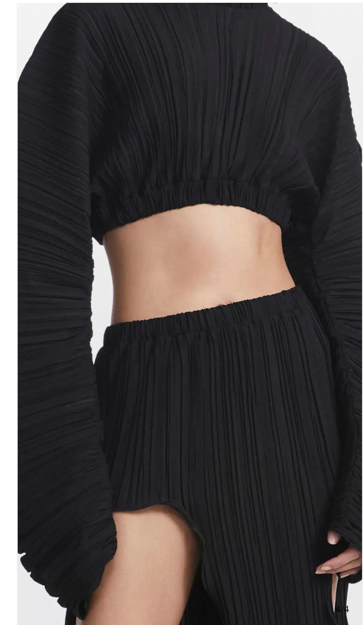 Dion lee Pleated Cocoon LS Top and Skirt Black Size 8 photo 4