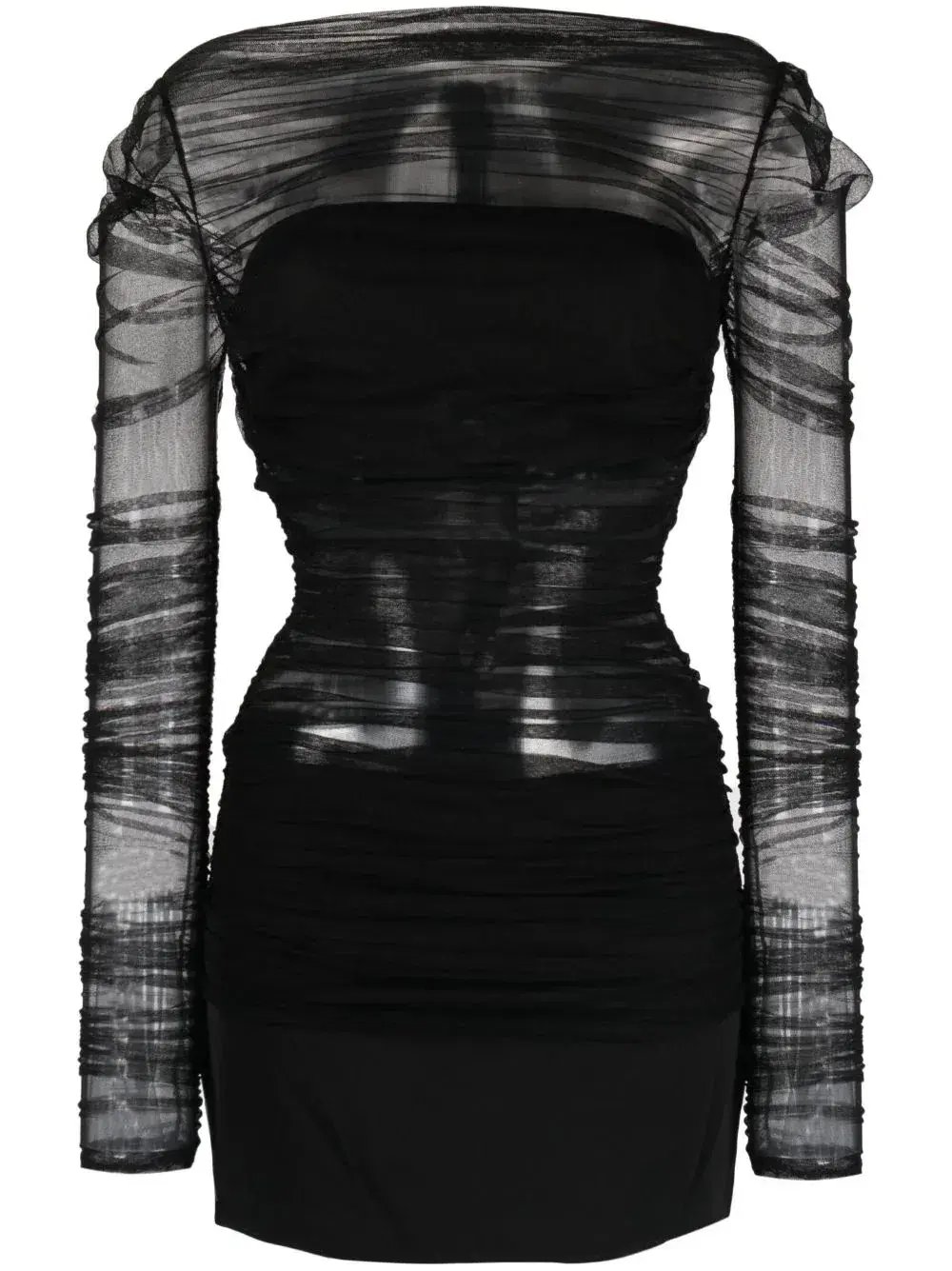 Christopher Esber Semblance Tulle Overlay Mini Dress Black Size 10 photo 5