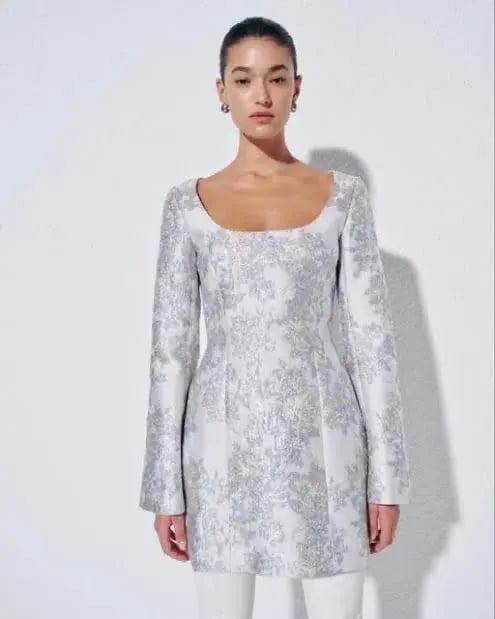 ANNA QUAN Margot Dress in Water Lillies Blue Size 8 AU photo 9