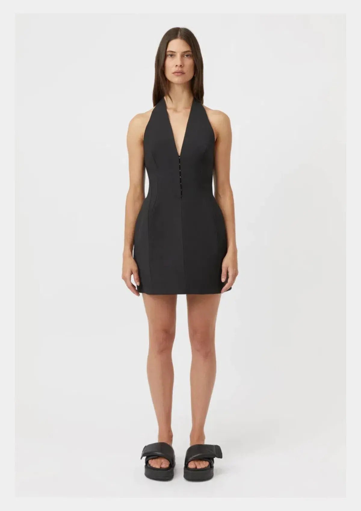 Camilla And Marc Petra Halterneck Mini Dress in Black Size AU 10 photo 2