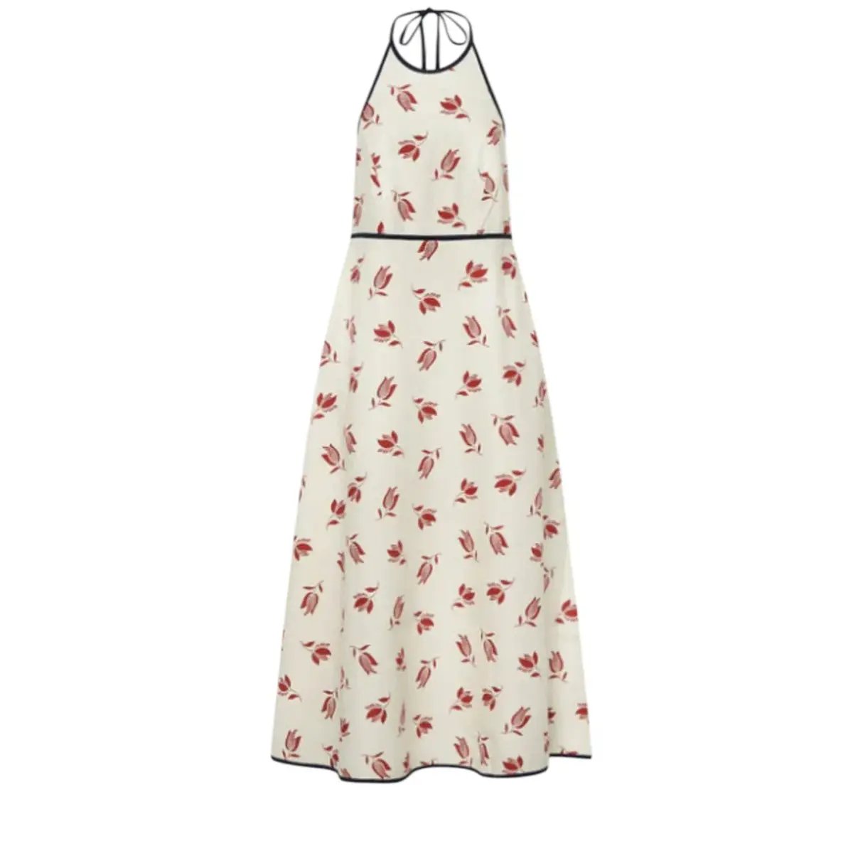 OROTON Dutch Tulip Halter Low Back Linen Midi Dress Ecru Size AU 14 photo 6