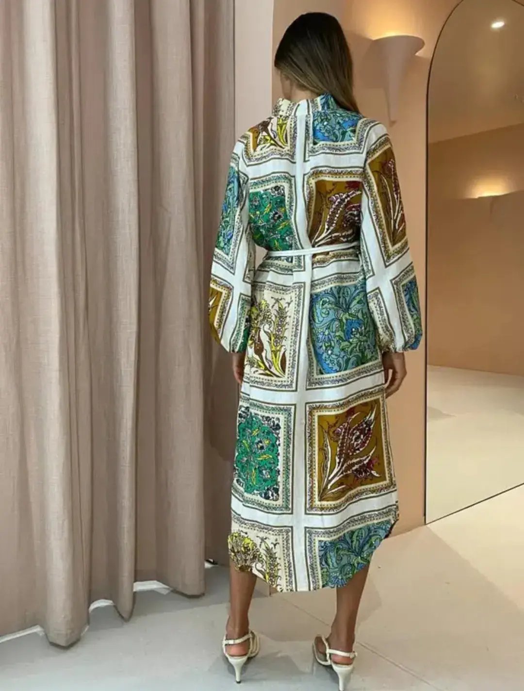 Alemais Delphine Midi Shirtdress Multi Size 12 photo 4