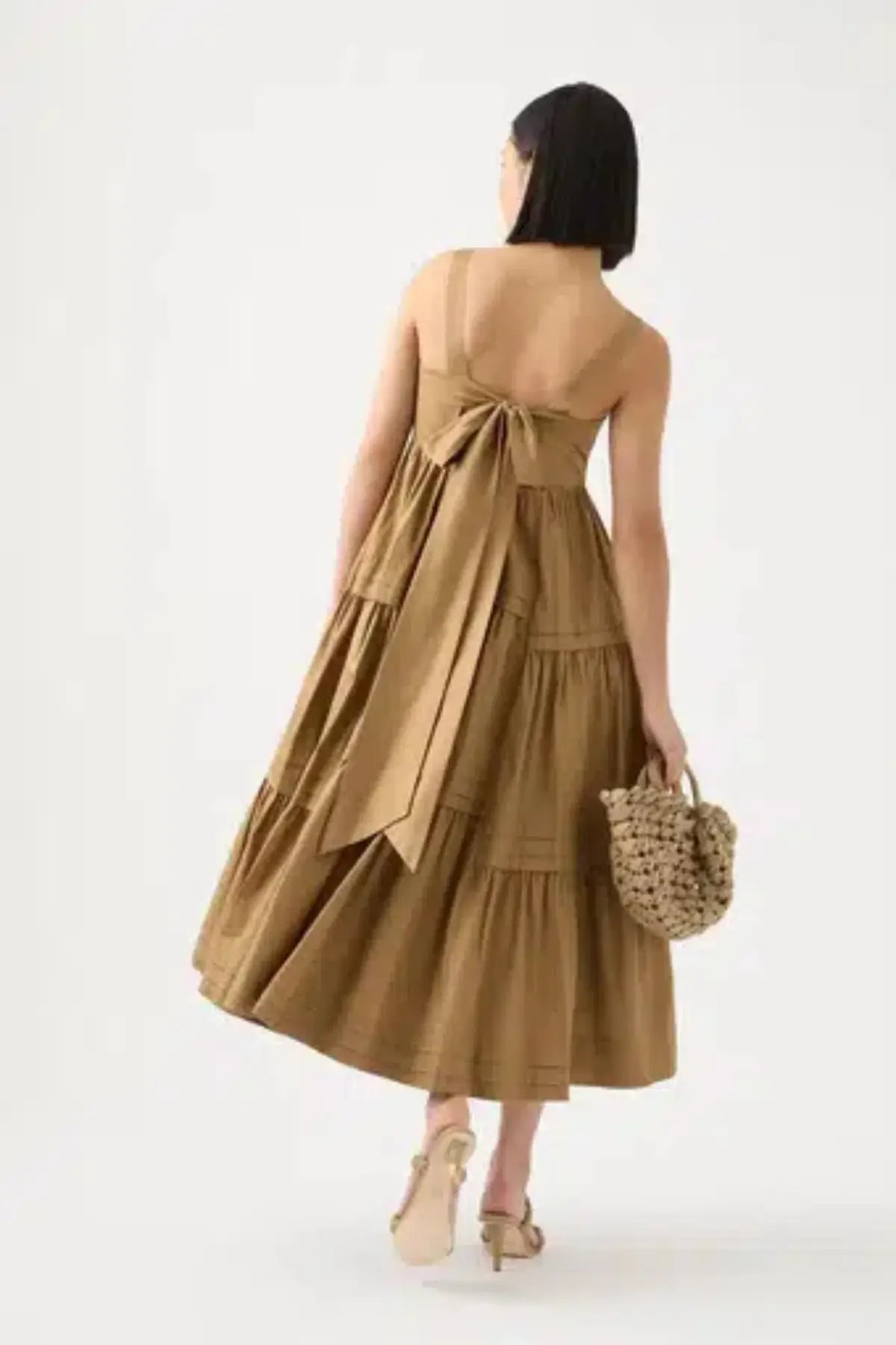 Aje Sophie tiered dress in natural SIZE 16 photo 2