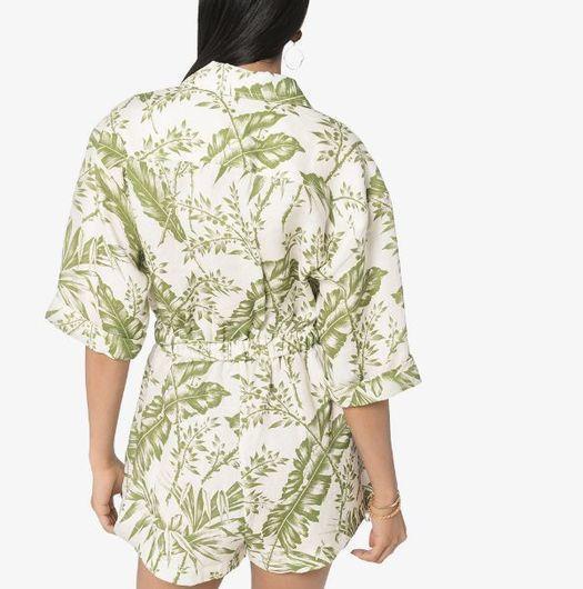 Zimmermann Empire Leaf Print Playsuit Green Size 0/8 photo 4