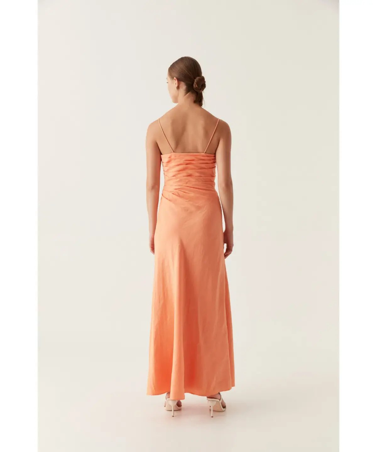 Aje Clarice Draped Maxi Dress in Sunset Orange Size AU 12 photo 4