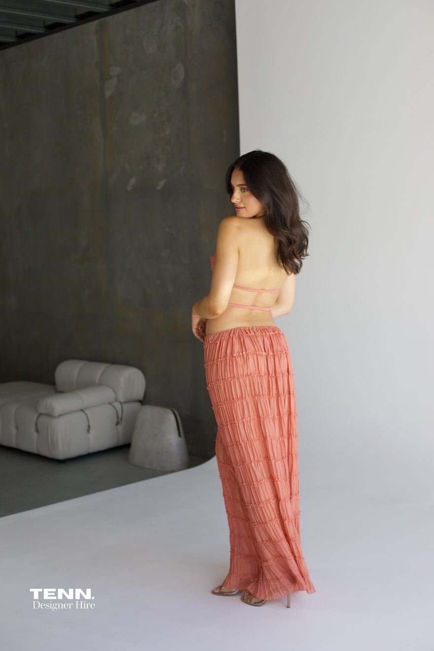 Arcina Ori Juliette Halter top & Maxi Skirt - Peach photo 3